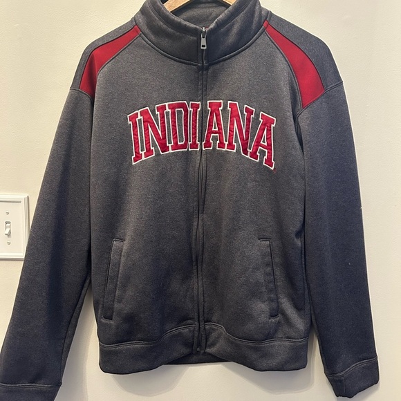 Tops - Indiana University Gray and Red Zip-Up Jacket